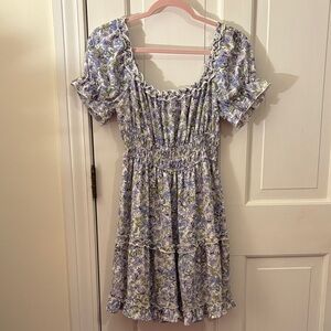 Arden Floral Mini Dress - Purple and Green